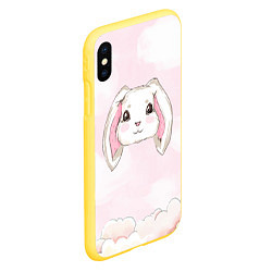 Чехол iPhone XS Max матовый Милый белый кролик, цвет: 3D-желтый — фото 2