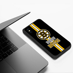 Чехол iPhone XS Max матовый Бостон Брюинз - НХЛ, цвет: 3D-черный — фото 2