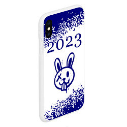 Чехол iPhone XS Max матовый Кролик 2023 в стиле граффити на светлом, цвет: 3D-белый — фото 2