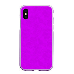Чехол iPhone XS Max матовый Неоновый розово-сиреневый текстурированный