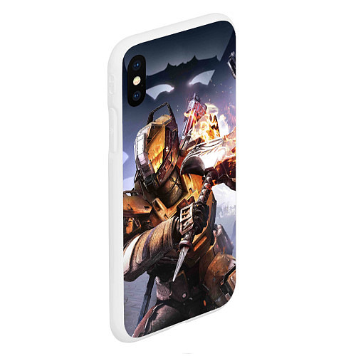 Чехол iPhone XS Max матовый Destiny воин / 3D-Белый – фото 2