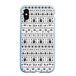 Чехол iPhone XS Max матовый Black pattern Wednesday Addams