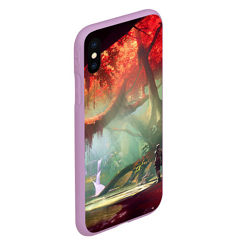 Чехол iPhone XS Max матовый Destiny пейзаж джунглей / 3D-Сиреневый – фото 2