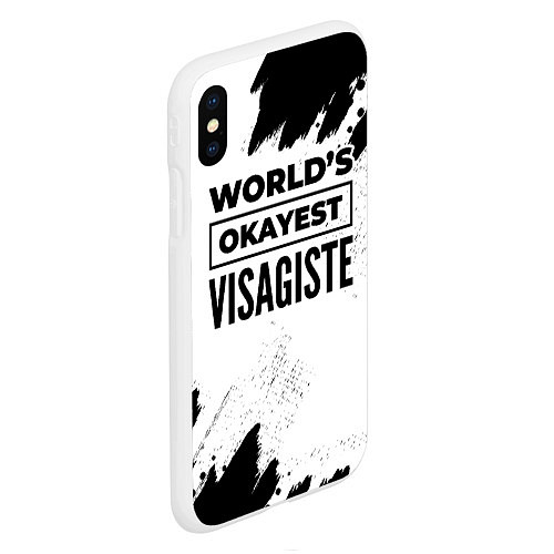 Чехол iPhone XS Max матовый Worlds okayest visagiste - white / 3D-Белый – фото 2