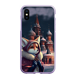 Чехол iPhone XS Max матовый Лиса на Красной площади