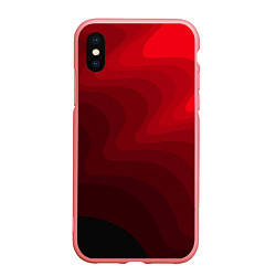 Чехол iPhone XS Max матовый Красный абстрактный фон волны, цвет: 3D-баблгам