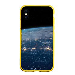 Чехол iPhone XS Max матовый Планета, космос и огни