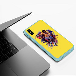 Чехол iPhone XS Max матовый Бразильский футболист Пеле 10, цвет: 3D-мятный — фото 2