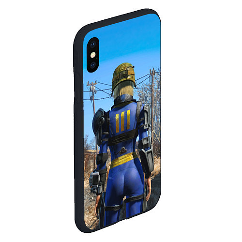 Чехол iPhone XS Max матовый Vault 111 suit at Fallout 4 Nexus / 3D-Черный – фото 2