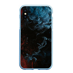 Чехол iPhone XS Max матовый Красно синее небо, цвет: 3D-голубой