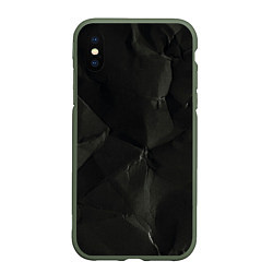 Чехол iPhone XS Max матовый Эффект мятой бумаги, цвет: 3D-темно-зеленый