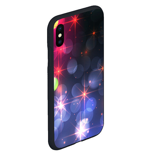 Чехол iPhone XS Max матовый Поп арт неоновые звезды космического неба / 3D-Черный – фото 2