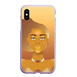 Чехол iPhone XS Max матовый Golden girl, цвет: 3D-светло-сиреневый