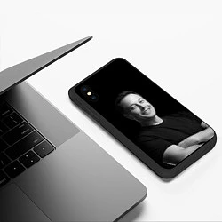 Чехол iPhone XS Max матовый Илон Маск, портрет, цвет: 3D-черный — фото 2