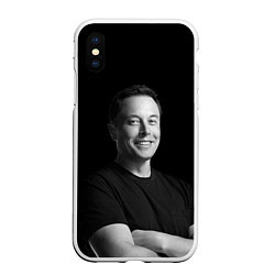 Чехол iPhone XS Max матовый Илон Маск, портрет, цвет: 3D-белый