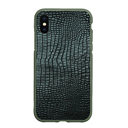 Чехол iPhone XS Max матовый Кожа крокодила - fashion