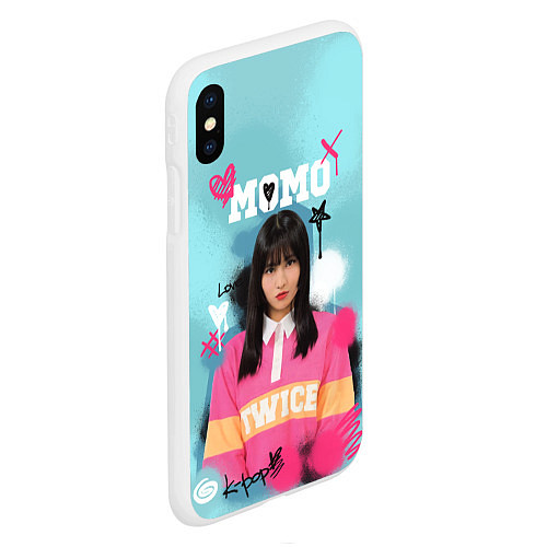 Чехол iPhone XS Max матовый K - pop Momo / 3D-Белый – фото 2