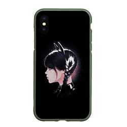 Чехол iPhone XS Max матовый Wednesday black kitty