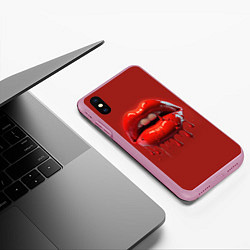 Чехол iPhone XS Max матовый Сочные губки, цвет: 3D-розовый — фото 2