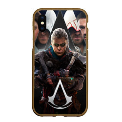 Чехол iPhone XS Max матовый Assassins Creed Eivor, цвет: 3D-коричневый