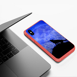 Чехол iPhone XS Max матовый Полнолуние, цвет: 3D-красный — фото 2