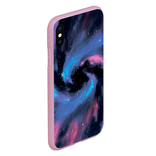 Чехол iPhone XS Max матовый Ручная роспись галактики акварелью / 3D-Розовый – фото 2