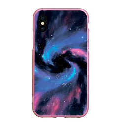 Чехол iPhone XS Max матовый Ручная роспись галактики акварелью