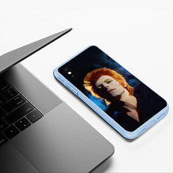 Чехол iPhone XS Max матовый David Bowie - Jean Genie, цвет: 3D-голубой — фото 2