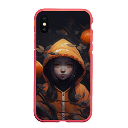 Чехол iPhone XS Max матовый Девочка в оранжевой толстовке