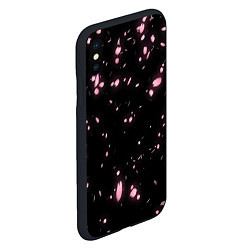 Чехол iPhone XS Max матовый Неоновые липестки сакуры, цвет: 3D-черный — фото 2
