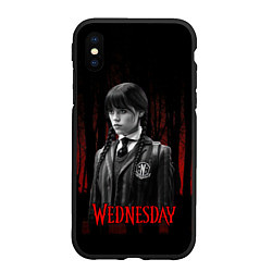 Чехол iPhone XS Max матовый Wednesday темный фон