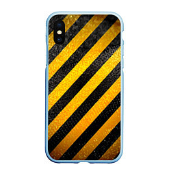 Чехол iPhone XS Max матовый Черно-желтая опасность