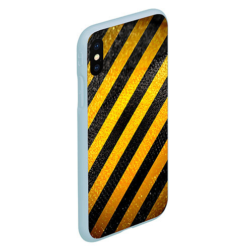 Чехол iPhone XS Max матовый Черно-желтая опасность / 3D-Голубой – фото 2