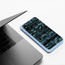 Чехол iPhone XS Max матовый Камуфляж клякса, цвет: 3D-голубой — фото 2