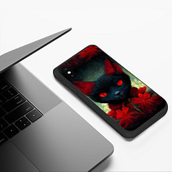 Чехол iPhone XS Max матовый Dark cat, цвет: 3D-черный — фото 2
