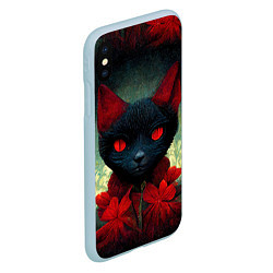 Чехол iPhone XS Max матовый Dark cat, цвет: 3D-голубой — фото 2