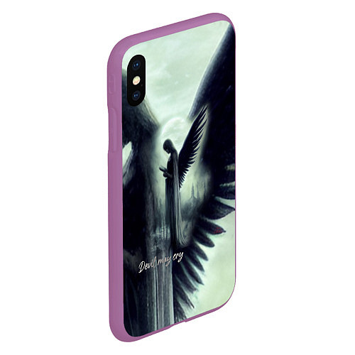 Чехол iPhone XS Max матовый Devil may cry / 3D-Фиолетовый – фото 2