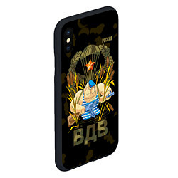 Чехол iPhone XS Max матовый Российский десантник в камышах, цвет: 3D-черный — фото 2