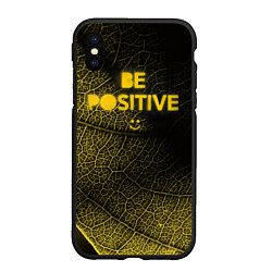 Чехол iPhone XS Max матовый Be positive, цвет: 3D-черный