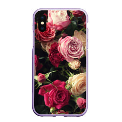 Чехол iPhone XS Max матовый Нежные кустовые розы