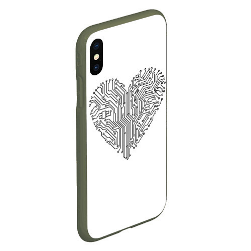 Чехол iPhone XS Max матовый Heart neurons / 3D-Темно-зеленый – фото 2