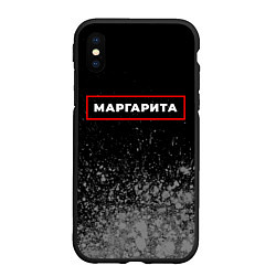 Чехол iPhone XS Max матовый Маргарита - в красной рамке на темном, цвет: 3D-черный