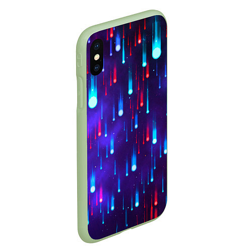 Чехол iPhone XS Max матовый Neon rain / 3D-Салатовый – фото 2