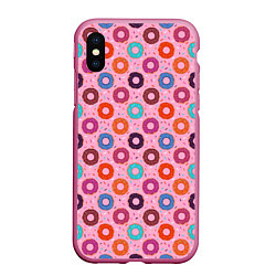 Чехол iPhone XS Max матовый Вкусные пончики