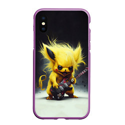Чехол iPhone XS Max матовый Rocker Pikachu