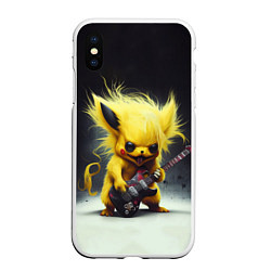Чехол iPhone XS Max матовый Rocker Pikachu