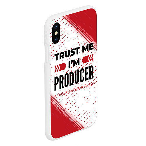 Чехол iPhone XS Max матовый Trust me Im producer white / 3D-Белый – фото 2