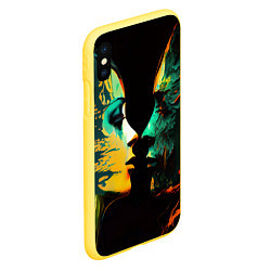 Чехол iPhone XS Max матовый Краски любви, цвет: 3D-желтый — фото 2