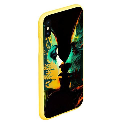 Чехол iPhone XS Max матовый Краски любви / 3D-Желтый – фото 2