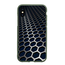 Чехол iPhone XS Max матовый Металическая бронь, цвет: 3D-темно-зеленый